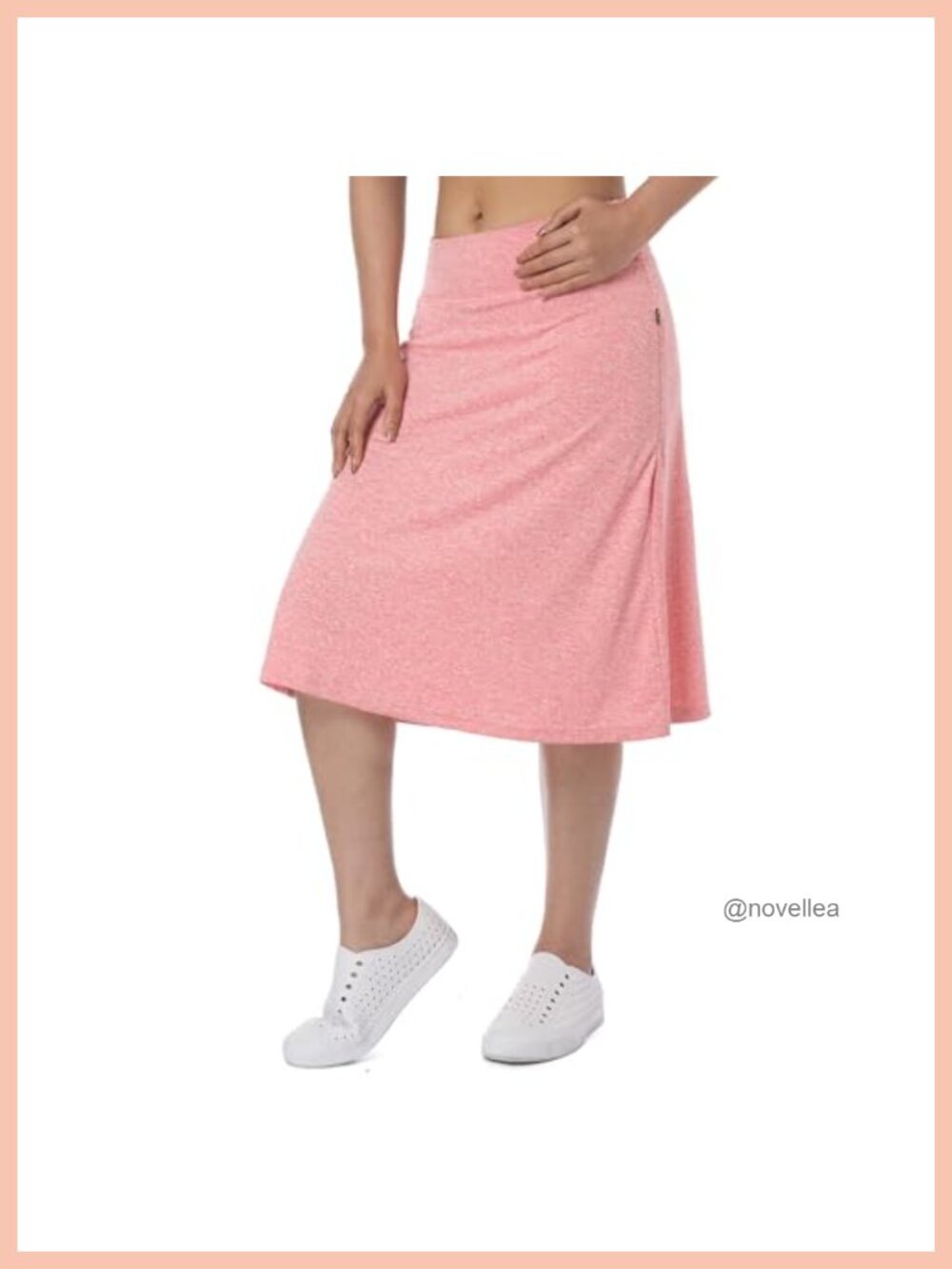 Women's Athletic Skort Midi Knee Length with Zipper Pockets, 26" High Waisted